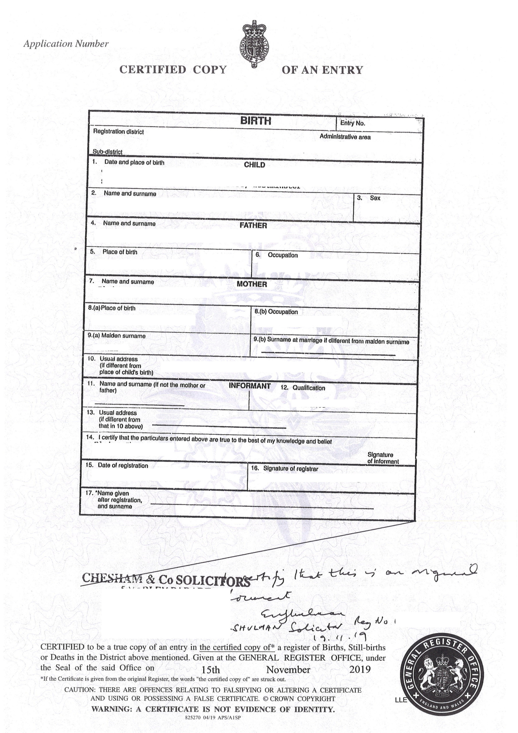 UK Birth Certificate Sample - Teach English in Korea - Korvia Regarding Birth Certificate Template Uk